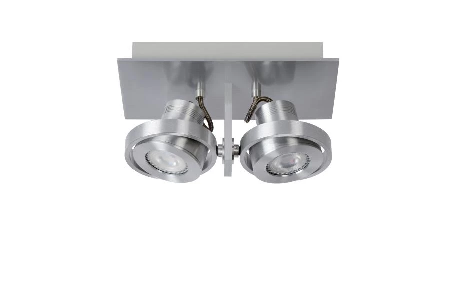 Lucide LANDA - Plafondspot - LED Dim to warm - GU10 - 2x5W 2200K/3000K - Mat chroom - uit